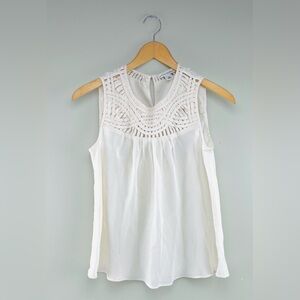 Blouse -Banana Republic 100% Silk Cream Cutwork Yoke| Soft Minimal Romantic 2026